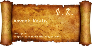 Vavrek Kevin névjegykártya