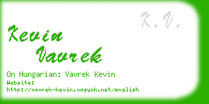 kevin vavrek business card